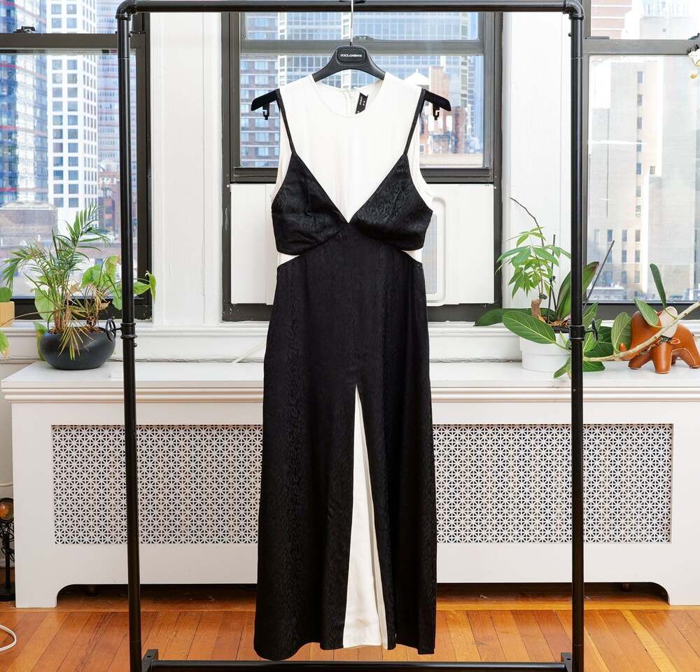 Proenza Schouler White Label Black Animal Jacquard Layered Dress (US 2 / XS)